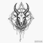 Baphomet symbol, tattoo line art, rough sketc… — эскиз тату (№1750525430_0, 21.06.2025 17:03) — Tatufoto.com