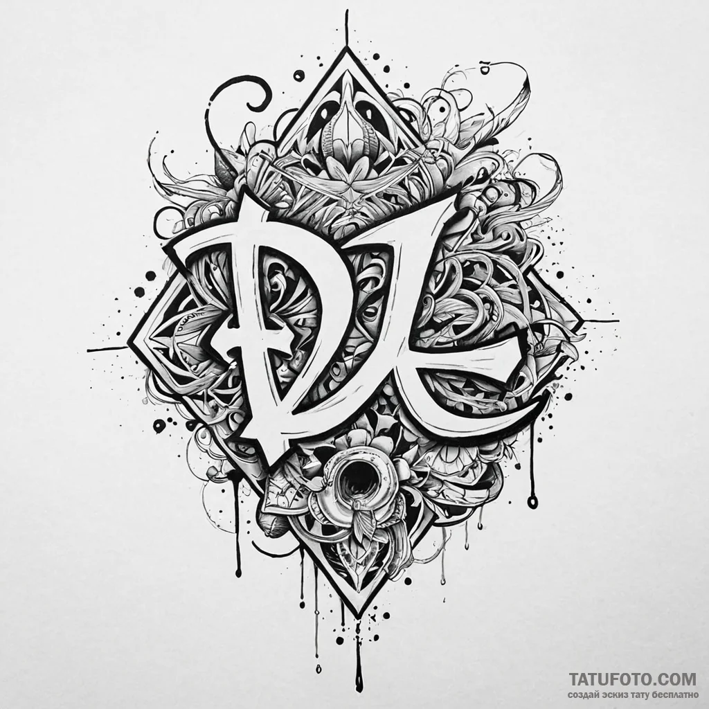 Open book with floating glyphs, artistic tatt... - эскиз тату (№1750527077_0, 21.06.2025 17:31) — Tatufoto.com