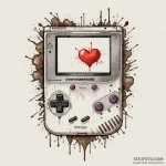 Game boy with a heart on the screen, artistic… — эскиз тату (№1750528980_0, 21.06.2025 18:03) — Tatufoto.com