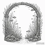 An underwater archway leading to a vibrant co… — эскиз тату (№1750529065_1, 21.06.2025 18:04) — Tatufoto.com