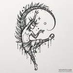 Kokopelli dancing on a moonbeam, tattoo drawi… — эскиз тату (№1750529925_1, 21.06.2025 18:18) — Tatufoto.com