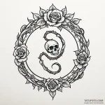 Ouroboros consuming its own tail, forming an… — эскиз тату (№1750530617_1, 21.06.2025 18:30) — Tatufoto.com
