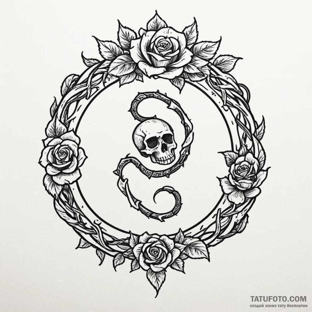 Ouroboros consuming its own tail, forming an... - эскиз тату (№1750530617_1, 21.06.2025 18:30) — Tatufoto.com
