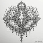 Flaming key unlocking void, tattoo sketch des… — эскиз тату (№1750530794_1, 21.06.2025 18:33) — Tatufoto.com