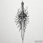 Dagger bleeding light, ink illustration for t… — эскиз тату (№1750531501_1, 21.06.2025 18:45) — Tatufoto.com
