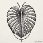 A monstera leaf, concept art for tattoo, sepi… — эскиз тату (№1750531762_0, 21.06.2025 18:49) — Tatufoto.com