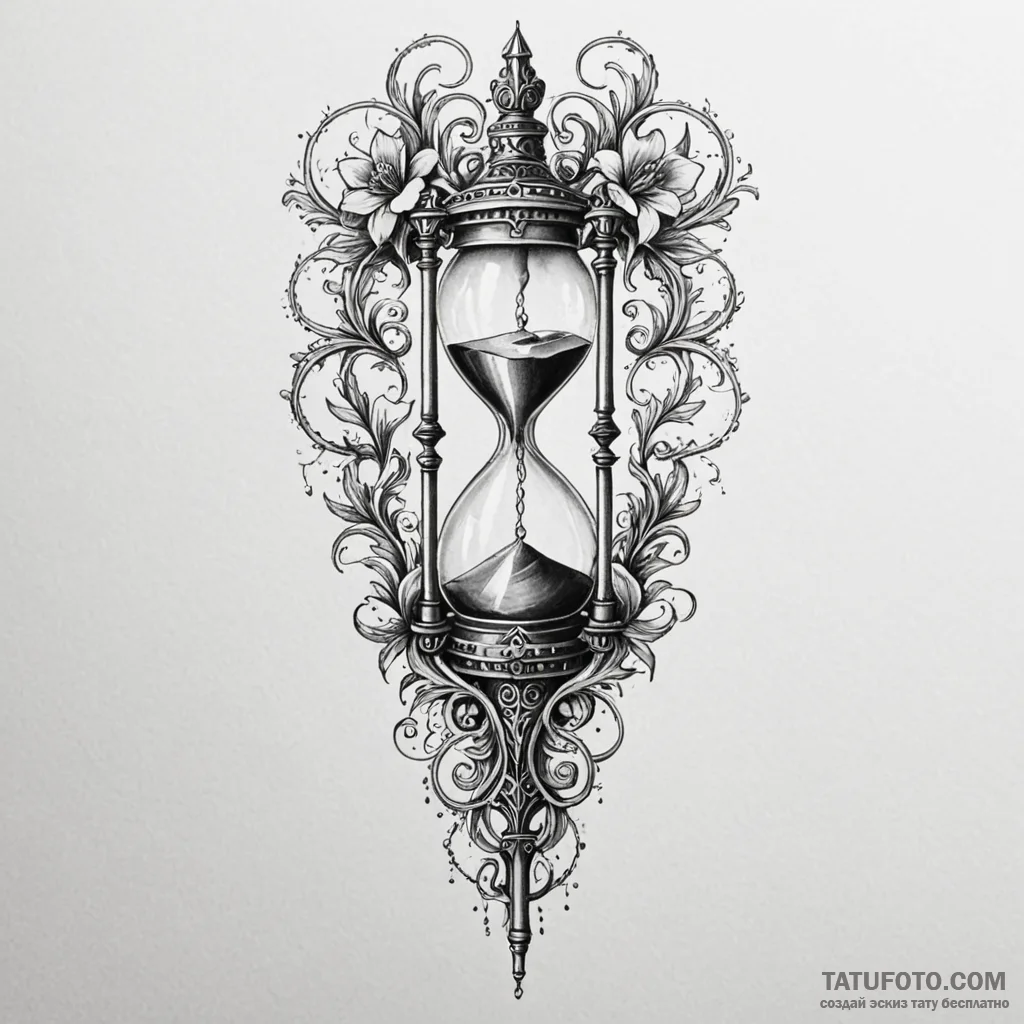 Dagger through skeletal hourglass, tattoo dra... - эскиз тату (№1750533516_0, 21.06.2025 19:18) — Tatufoto.com