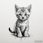 Kitten, ink illustration for tattoo, on a cle… — эскиз тату (№1750534208_0, 21.06.2025 19:30) — Tatufoto.com