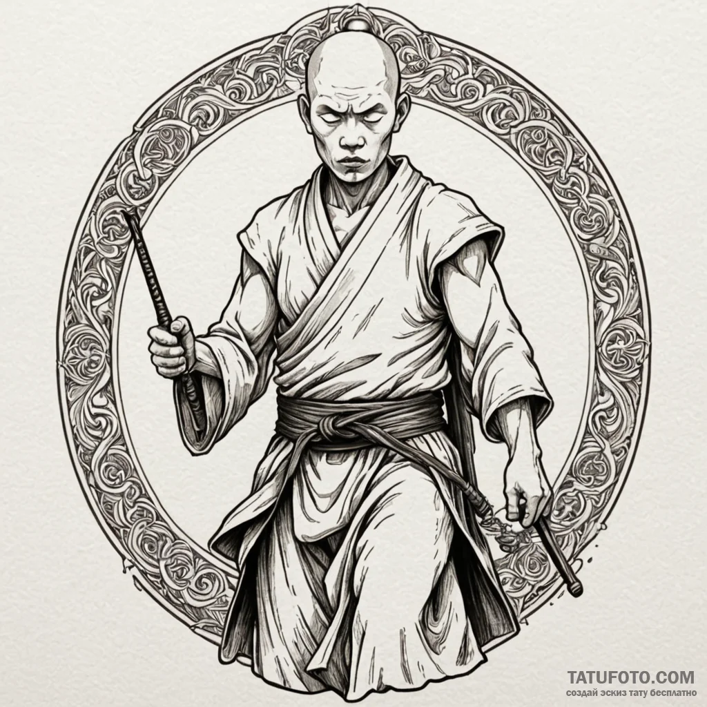 Yamabushi (japanese mountain ascetic warrior... - эскиз тату (№1750534381_0, 21.06.2025 19:33) — Tatufoto.com