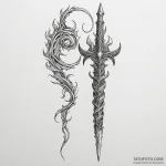 Dagger forming spiral flame, concept art for… — эскиз тату (№1750535166_1, 21.06.2025 19:46) — Tatufoto.com