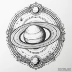 Saturn with its rings made of orbiting bones,… — эскиз тату (№1750535250_0, 21.06.2025 19:47) — Tatufoto.com