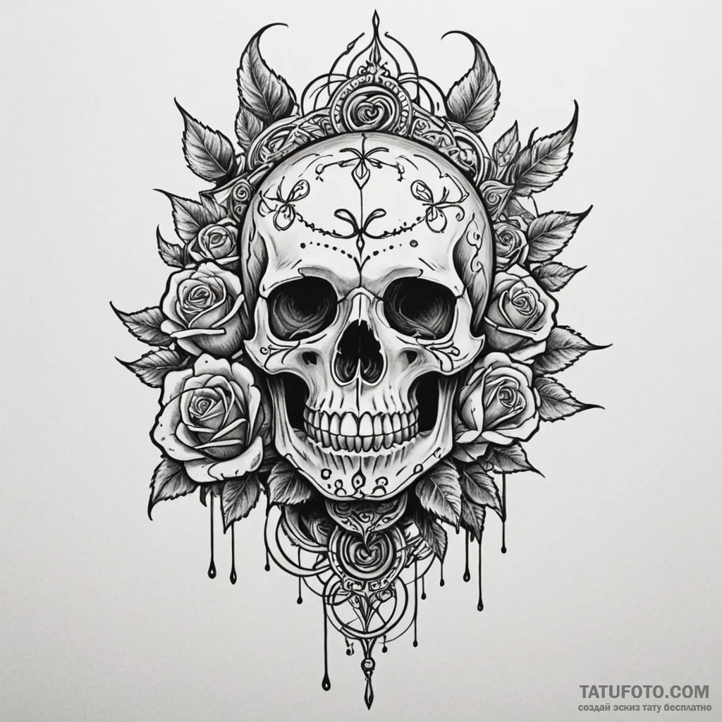 Bone gauntlet holding burning flower, tattoo... - эскиз тату (№1750535334_0, 21.06.2025 19:48) — Tatufoto.com