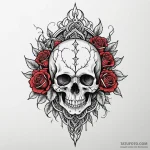 Bone gauntlet holding burning flower, tattoo… — эскиз тату (№1750535334_1, 21.06.2025 19:48) — Tatufoto.com
