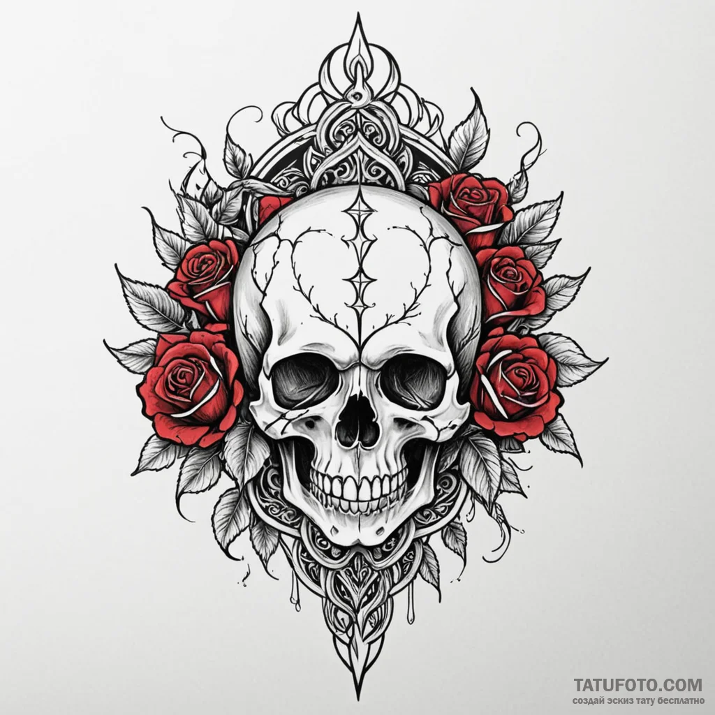 Bone gauntlet holding burning flower, tattoo... - эскиз тату (№1750535334_1, 21.06.2025 19:48) — Tatufoto.com