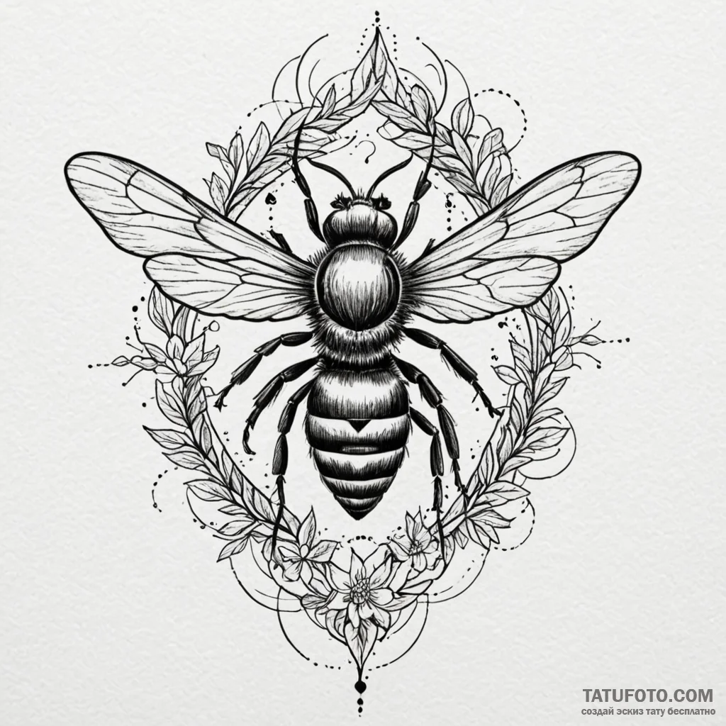 A powerful buzzing sound of nature, alive,, t... - эскиз тату (№1750535420_0, 21.06.2025 19:50) — Tatufoto.com