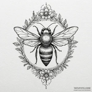 A powerful buzzing sound of nature, alive,, t... - эскиз тату (№1750535420_1, 21.06.2025 19:50) — Tatufoto.com
