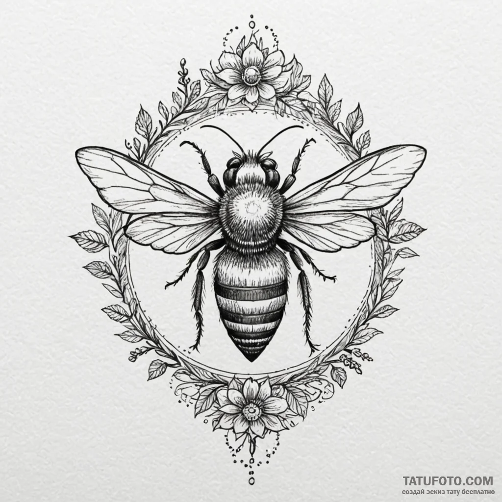 A powerful buzzing sound of nature, alive,, t... - эскиз тату (№1750535420_1, 21.06.2025 19:50) — Tatufoto.com