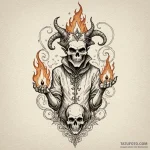 Jester juggling flaming skulls, artistic tatt… — эскиз тату (№1750536020_0, 21.06.2025 20:00) — Tatufoto.com