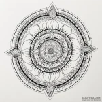 Nightshade seed beneath spectral gate, ink il… — эскиз тату (№1750536104_0, 21.06.2025 20:01) — Tatufoto.com