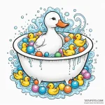 A whimsical bubble bath with rubber duckies,… — эскиз тату (№1750536280_1, 21.06.2025 20:04) — Tatufoto.com