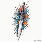 Fallen dagger through frozen relic, ink illus… — эскиз тату (№1750536961_0, 21.06.2025 20:16) — Tatufoto.com