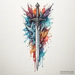 Fallen dagger through frozen relic, ink illus… — эскиз тату (№1750536961_1, 21.06.2025 20:16) — Tatufoto.com