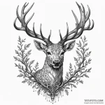 Arcane deer with branches for antlers, tattoo… — эскиз тату (№1750537129_1, 21.06.2025 20:18) — Tatufoto.com