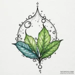 A whimsical bubble on a leaf, dewdrop,, conce… — эскиз тату (№1750537801_1, 21.06.2025 20:30) — Tatufoto.com