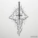 A sword piercing a cloud — эскиз тату (№1750537972_0, 21.06.2025 20:32) — Tatufoto.com