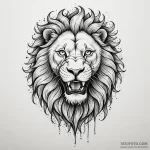 Ashen lion roaring through fog, tattoo drawin… — эскиз тату (№1750538910_0, 21.06.2025 20:48) — Tatufoto.com