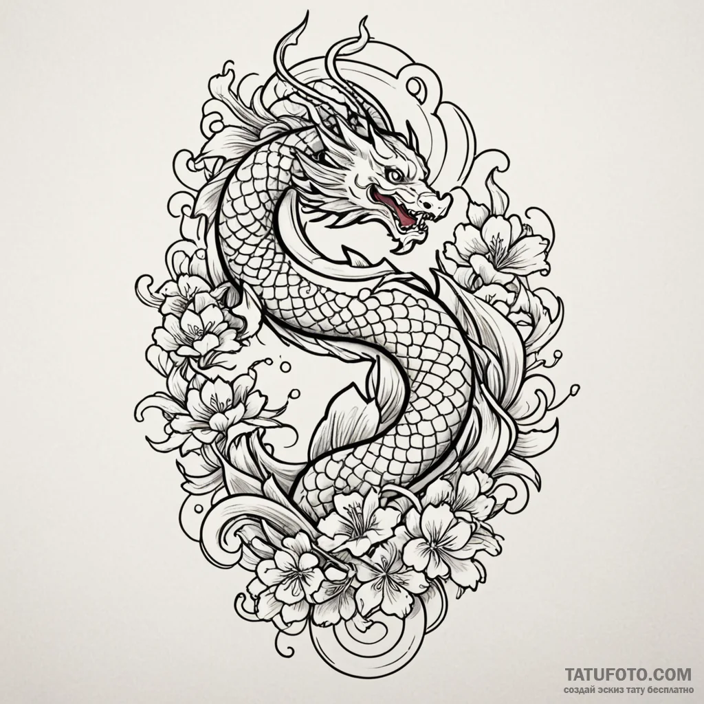 Ballerina, artistic tattoo sketch, irezumi ja... - эскиз тату (№1750539680_0, 21.06.2025 21:01) — Tatufoto.com