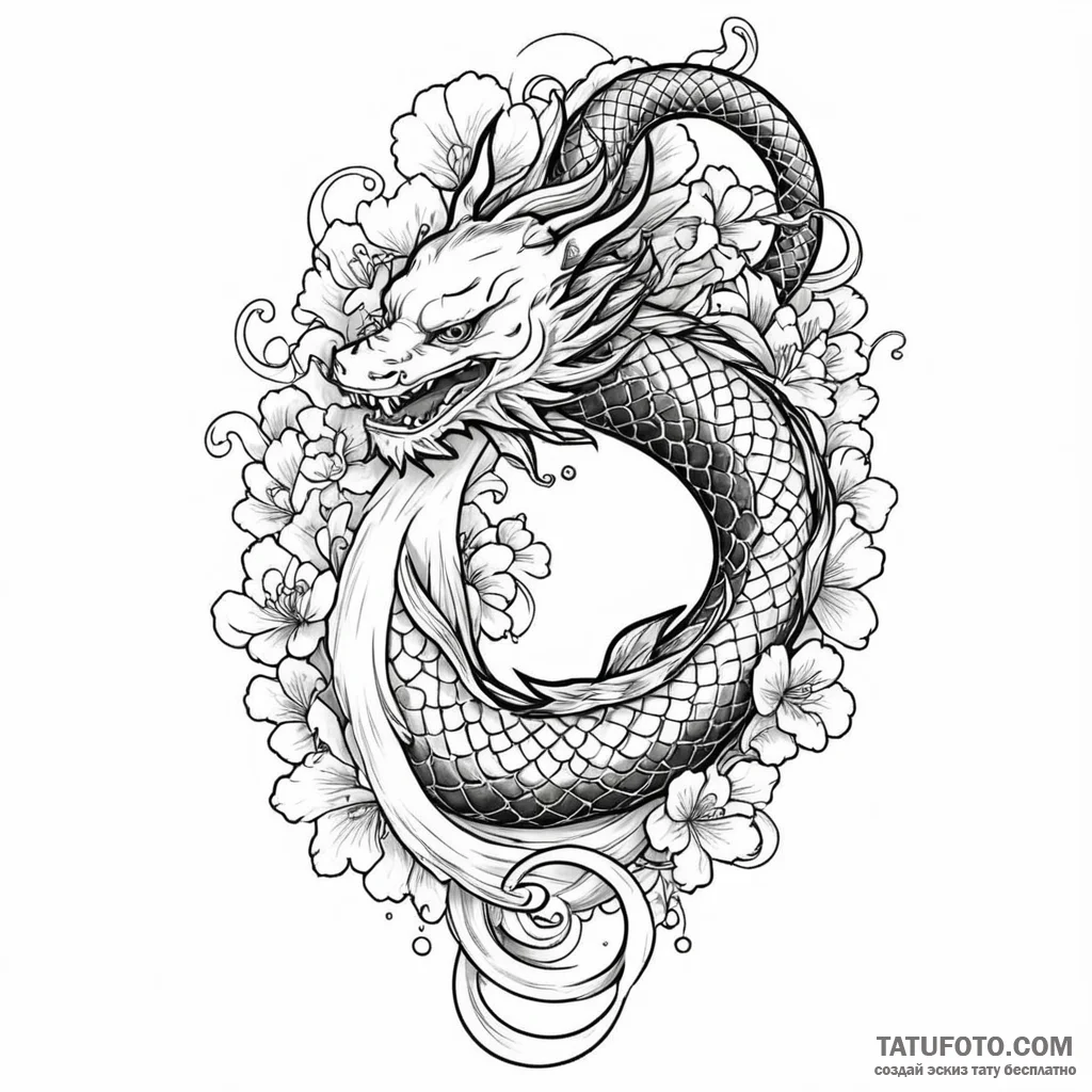 Ballerina, artistic tattoo sketch, irezumi ja... - эскиз тату (№1750539680_1, 21.06.2025 21:01) — Tatufoto.com
