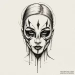 Black mask leaking shadows, concept art for t… — эскиз тату (№1750540535_1, 21.06.2025 21:15) — Tatufoto.com