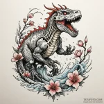 Paleontologist uncovering a robotic dinosaur… — эскиз тату (№1750542249_1, 21.06.2025 21:44) — Tatufoto.com