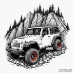 Jeep wrangler, modified for off-road, climbin… — эскиз тату (№1750542425_0, 21.06.2025 21:47) — Tatufoto.com