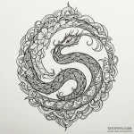 Jade serpent spiraling through void, tattoo l… — эскиз тату (№1750543441_0, 21.06.2025 22:04) — Tatufoto.com