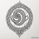 Jade serpent spiraling through void, tattoo l… — эскиз тату (№1750543441_1, 21.06.2025 22:04) — Tatufoto.com