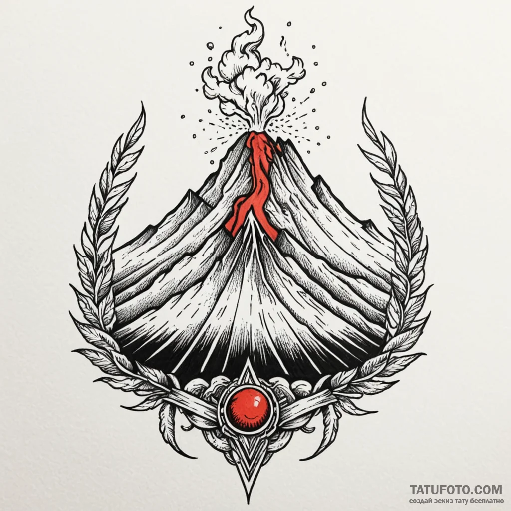 Volcano, dormant, symbolizing immense power h... - эскиз тату (№1750543533_1, 21.06.2025 22:05) — Tatufoto.com