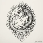 Quartz shell spiraling through stars, artisti… — эскиз тату (№1750544124_1, 21.06.2025 22:15) — Tatufoto.com