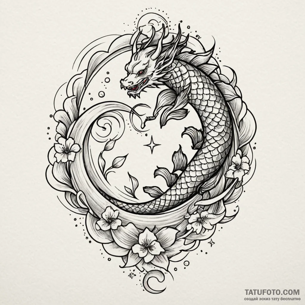 Quartz shell spiraling through stars, artisti... - эскиз тату (№1750544124_1, 21.06.2025 22:15) — Tatufoto.com