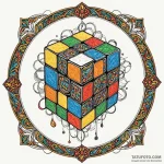 Rubik’s cube, solved or scrambled, tattoo fla… — эскиз тату (№1750544374_0, 21.06.2025 22:19) — Tatufoto.com