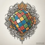 Rubik’s cube, solved or scrambled, tattoo fla… — эскиз тату (№1750544374_1, 21.06.2025 22:19) — Tatufoto.com
