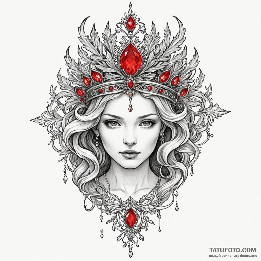 Unseen relic crowned in frost, artistic tatto... - эскиз тату (№1750545055_1, 21.06.2025 22:30) — Tatufoto.com