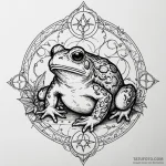 Toad with alchemical symbols on its back, art… — эскиз тату (№1750545141_1, 21.06.2025 22:32) — Tatufoto.com