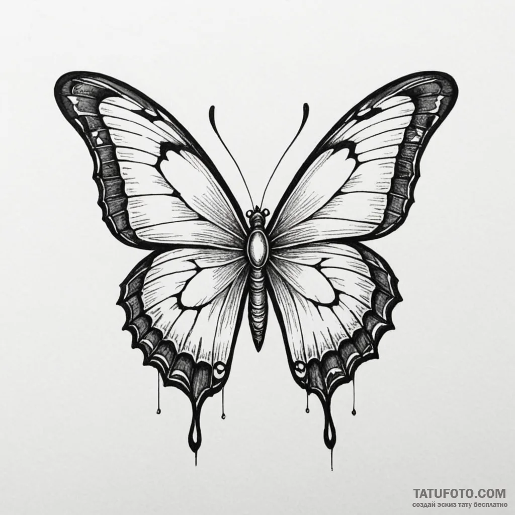 Arcane butterfly with eyes on wings, tattoo f... - эскиз тату (№1750545315_1, 21.06.2025 22:35) — Tatufoto.com