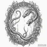 Mirror serpent through shattered glass, artis… — эскиз тату (№1750545920_0, 21.06.2025 22:45) — Tatufoto.com