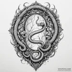Mirror serpent through shattered glass, artis… — эскиз тату (№1750545920_1, 21.06.2025 22:45) — Tatufoto.com