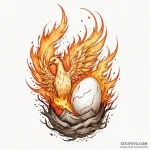 Phoenix egg hatching in fire, artistic tattoo… — эскиз тату (№1750546172_0, 21.06.2025 22:49) — Tatufoto.com
