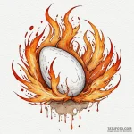 Phoenix egg hatching in fire, artistic tattoo… — эскиз тату (№1750546172_1, 21.06.2025 22:49) — Tatufoto.com