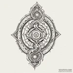 Flaming serpent piercing celestial gate, tatt… — эскиз тату (№1750546860_0, 21.06.2025 23:01) — Tatufoto.com